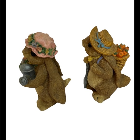 Vintage Long Ear Bunny Figurines Mervyn’s 1997 Boy Girl Spring - Picture 2 of 6